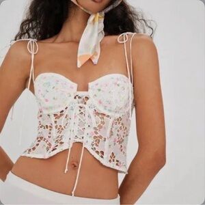 For Love & Lemons Corset White Crop top